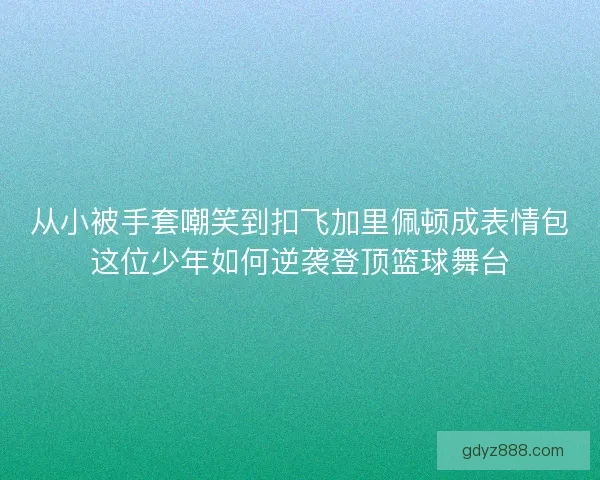 从小被手套嘲笑到扣飞加里佩顿成表情包这位少年如何逆袭登顶篮球舞台 从小被手套嘲笑到扣飞加里佩顿成表情包这位少年如何逆袭登顶篮球舞台