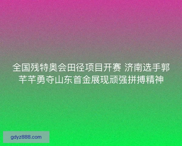 全国残特奥会田径项目开赛 济南选手郭芊芊勇夺山东首金展现顽强拼搏精神